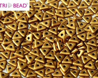 TRI bead Brass Gold Czech pressed glass beads 4 mm 5g/pack (01740)