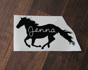Personalized Running Horse Decal | Personalized Horse Decal | Custom Horse Decal | Equestrian Decal | Horse Decal with Name