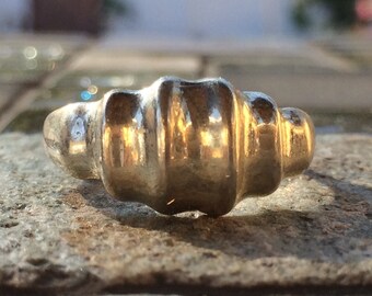 Vintage Chunky Sterling Silver Dome Band Ring Size - 10.75