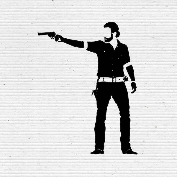 Download Rick Grimes The Walking Dead Silhouette SVG Cutting File