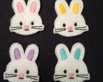 Easter Bunny Rabbit Pastel You Choose Color Embroidered Felt Applique