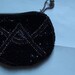 50s vintage black beaded coin purse , zipper closure.