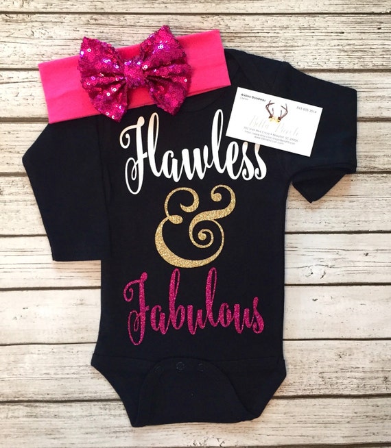 Baby Girl Sparkle Bodysuit Flawless Bodysuit Flawless
