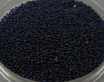 24/0 Vintage Italian Glass Micro Seed Beads - Midnight Blue