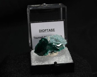 Tsumeb Dioptase Specimen in Perky Box