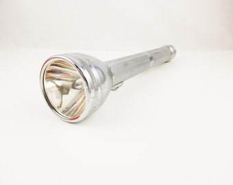 A Vintage 'Bright Star' Flashlight - Super Long Flashlight - Button Slide Switch - Made in Bainbridge, Ohio - Vintage Flashlight