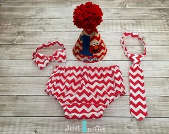 Elmo Baby Boy First Birthday Set Cake Smash Outfit