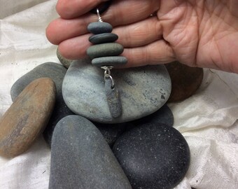 Beach Stone Cairn Necklace