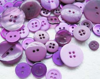 Boutons de Shade Purple taille mélangée - 200 pcs
