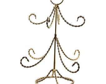 14" Gold Tone Twisted Wire Tree Ornament Stand