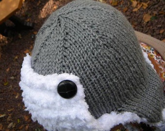 Knit aviator/bomber hat