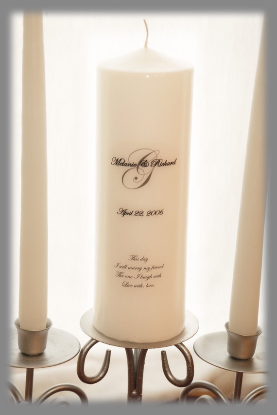 Personalized Unity Candle with Monogram wedding candles