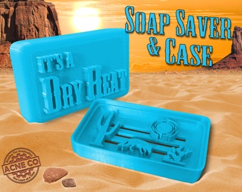 It's a Dry Heat Soap Saver & Soap Travel Case / Self Draining Soap Dish / Handmade Dish Tray / Bath Gift for Him Her / Bathroom Accessory