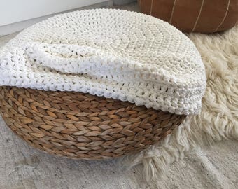 Crochet Stool Cover, Pouf Cover, Stool Coverage, Bespoke Crochet Cover, Knit Pouffe Cover, Floor Cushion Coverage, Handmade Covers