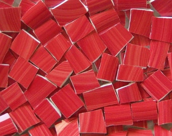 Mosaic Tiles - Red--Brushed- 100 tiles