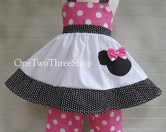 Custom Boutique Disney Minnie Mouse Top and Capris Set 12 months to 6 years