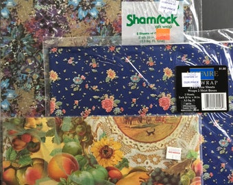 Vintage gift wrapping paper, assortment, 3 packs