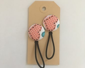 Heart fabric button hair elastic, hair bobble, stocking filler