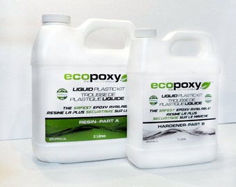 Liquid Plastic 2:1 Ratio Ecopoxy Epoxy Resin 30 Litre Kit FREE US Shipping, River Tables, Pyramids, Deep Pour, Resin Tables