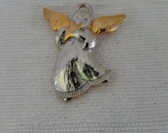 Esperer angel brooch/necklace in silver an gold