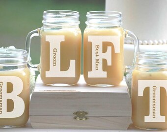 10 personalized beer mugs wedding party monogrammed mason