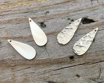 Sterling Silver Teardrop Component 24ga. Sterling Silver Findings