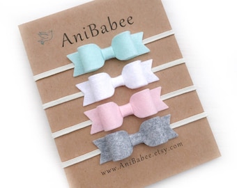 Baby Headband, Baby Bow Headbands, Baby Headband Set, Newborn Headband, Hair Bows, Baby Hair Bows, Felt Bow Headband, Baby Headband Bows