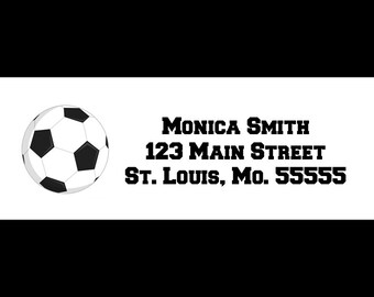 30 Personalized Return Address Labels - Soccer