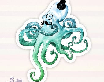 Dapper Octopus vinyl sticker