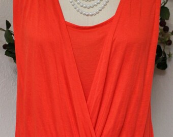 Free Shipping Adorable Soft & Comfortable Regular size Criss Cross Tunic in Orange
