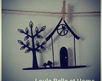 Little House, an original mini papercut template by Loula Belle at Home