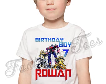 Transformers Birthday Shirt Add Name & Age Transformers Custom Birthday Party TShirt A