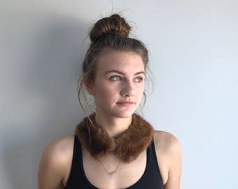 Vintage Mink Collar, 1950s Mink Collar, Coat Collar, Dress Collar, Fur Coat Collar, Fur Collar, Brown Mink Collar