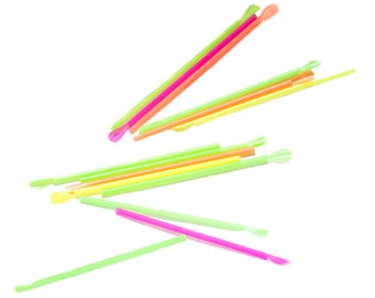 8 " Neon Spoon Straws wrapped - 200ct