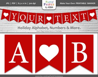 red and white banner etsy