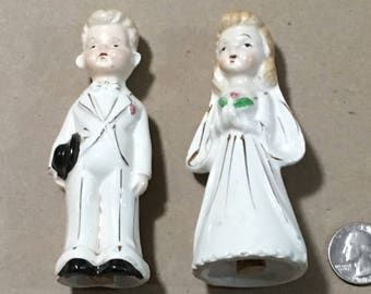 Vintage Set Of Bride and Groom Salt and Pepper Shakers
