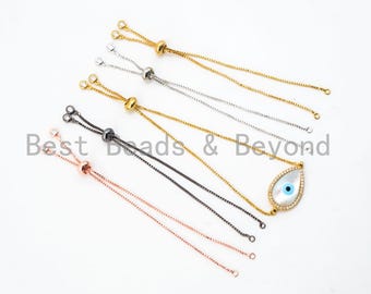 1/5/10/50pcs Sliding Adjustable Bracelet Making Chain, half-finished bracelet, Rubber stopper beads, connector link finding Box Chain, #P14