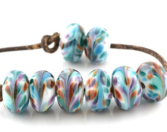 Party Handmade Glass Lampwork Beads (8 Count) by Pink Beach Studios (1809)