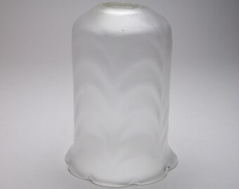 Antique 1920s frosted glass light shade decorated with swags. E48