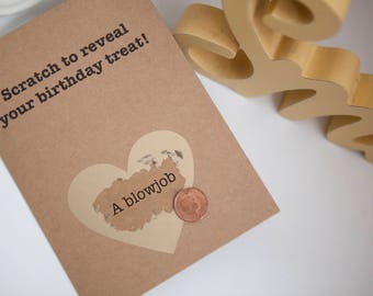 Scratch Card, Funny Birthday Card, Rude Birthday Card, Boyfriend/ Girlfriend/ Husband / Wife, naughty card, funny card, card for boyfriend