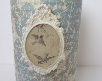 Altered Metal Canister Romantic Shabby Vintage Style