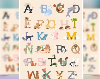 Animal Alphabet poster / A4