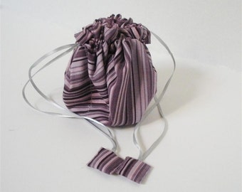 Lavender Stripe Fabric Posy Pouch