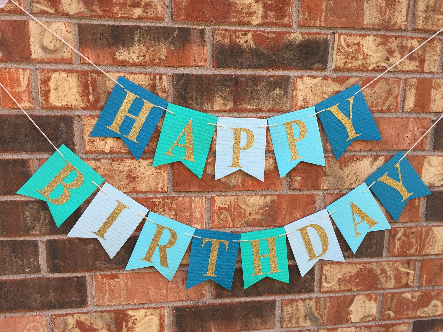 Turquoise birthday banner Happy Birthday Banner Personalized