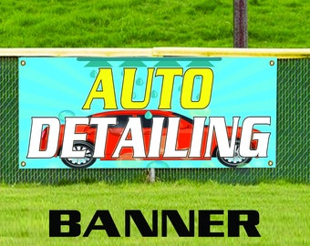 Auto Detailing Information Specifications Business Advertising Vinyl Banner Sign
