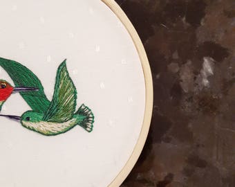 Hummingbirds - Embroidery Art - Hoop Art