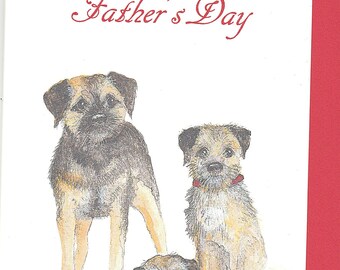 Border Terrier father's day card. card for fathers day. funny fathers day card. dog fathers day card. fathers day card with a border terrier