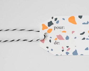 Étiquettes cadeaux - Terrazzo