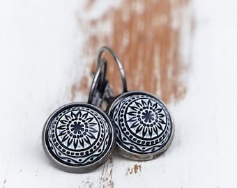 Earrings Morocco - with black relief