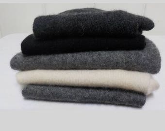Upcycled Felted Cashmere Sweater Pieces - Black, Gray and Pink
